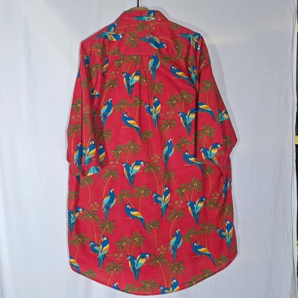 Gitman Bros. SS Button Front Shirt - Coral Parrot - Sz L* - Picture 5 of 6